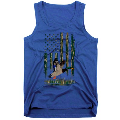 Duck Hunting Waterfowl Hunters Camo Flag Tank Top