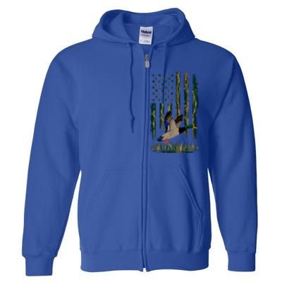 Duck Hunting Waterfowl Hunters Camo Flag Full Zip Hoodie