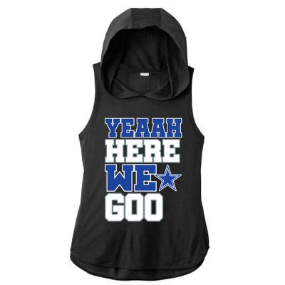 Dallas Here We Go Ladies PosiCharge Tri-Blend Wicking Draft Hoodie Tank