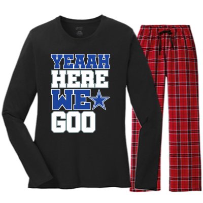 Dallas Here We Go Women's Long Sleeve Flannel Pajama Set 