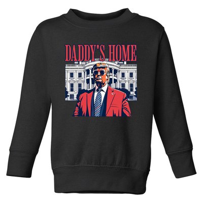 Daddys Home White House Trump 2024 Toddler Sweatshirt