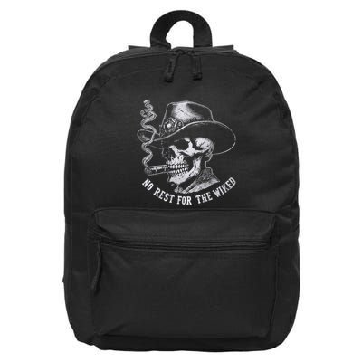 Dark Humor Western Garmentd Yed – Bold Skull And Cowboy Hat Graph 16 in Basic Backpack