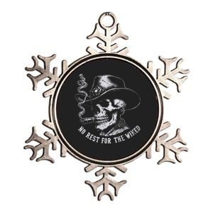 Dark Humor Western Garmentd Yed – Bold Skull And Cowboy Hat Graph Metallic Star Ornament