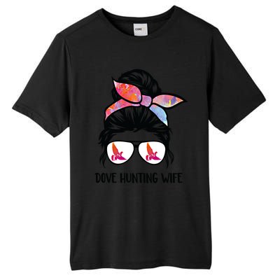 Dove Hunting Wife Messy Bun Funny Dove Hunter Mom Gift Tall Fusion ChromaSoft Performance T-Shirt