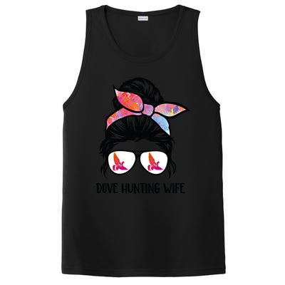 Dove Hunting Wife Messy Bun Funny Dove Hunter Mom Gift PosiCharge Competitor Tank