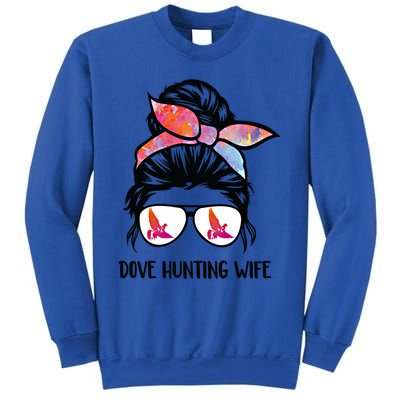 Dove Hunting Wife Messy Bun Funny Dove Hunter Mom Gift Sweatshirt