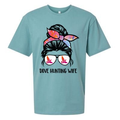 Dove Hunting Wife Messy Bun Funny Dove Hunter Mom Gift Sueded Cloud Jersey T-Shirt