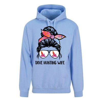 Dove Hunting Wife Messy Bun Funny Dove Hunter Mom Gift Unisex Surf Hoodie