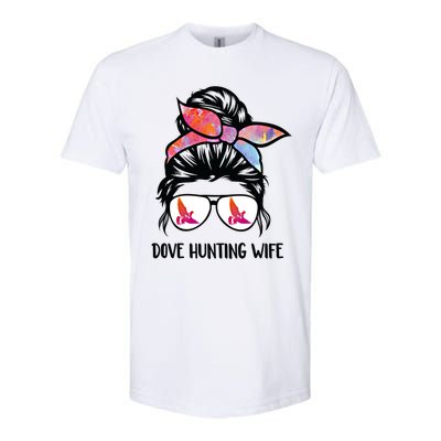 Dove Hunting Wife Messy Bun Funny Dove Hunter Mom Gift Softstyle CVC T-Shirt