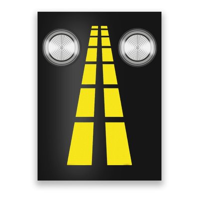 Deer Headlights With Road Markings Couples Costume Halloween Poster