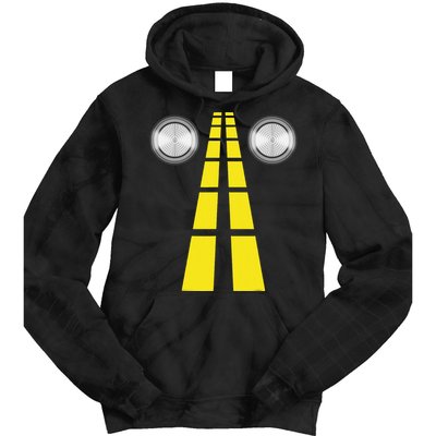 Deer Headlights With Road Markings Couples Costume Halloween Tie Dye Hoodie