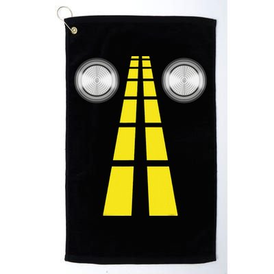 Deer Headlights With Road Markings Couples Costume Halloween Golf Towel