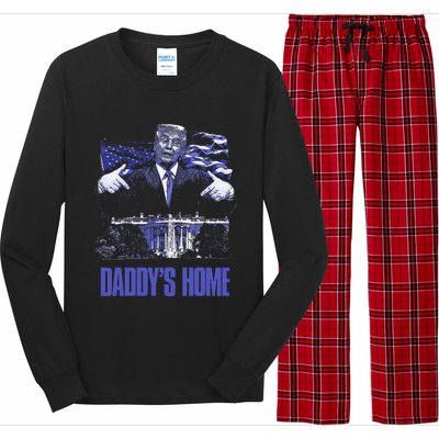 Daddys Home White House Trump 2024 Election Long Sleeve Pajama Set