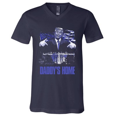 Daddys Home White House Trump 2024 Election V-Neck T-Shirt