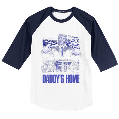 Daddys Home White House Trump 2024 Election Baseball Sleeve Shirt