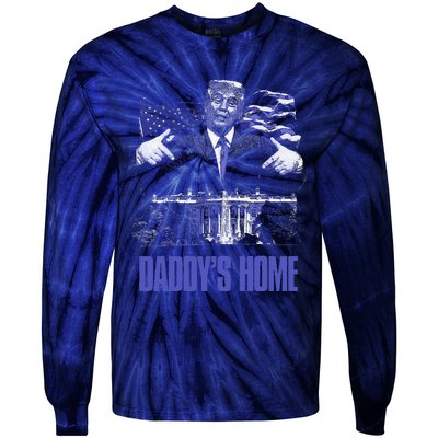 Daddys Home White House Trump 2024 Election Tie-Dye Long Sleeve Shirt