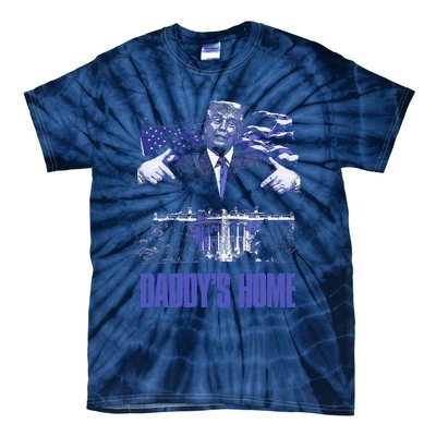 Daddys Home White House Trump 2024 Election Tie-Dye T-Shirt