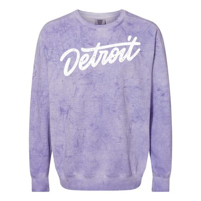 Detroit Hand Written Script Logo Colorblast Crewneck Sweatshirt