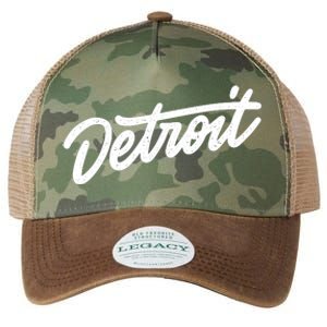 Detroit Hand Written Script Logo Legacy Tie Dye Trucker Hat