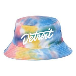 Detroit Hand Written Script Logo Tie Dye Newport Bucket Hat