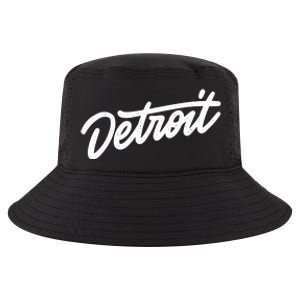 Detroit Hand Written Script Logo Cool Comfort Performance Bucket Hat