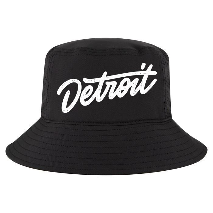 Detroit Hand Written Script Logo Cool Comfort Performance Bucket Hat