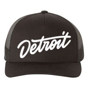 Detroit Hand Written Script Logo Yupoong Adult 5-Panel Trucker Hat