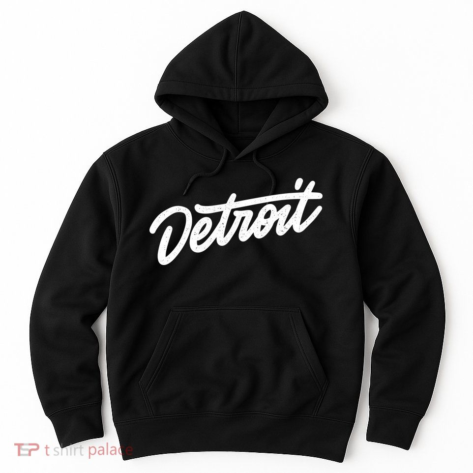 Detroit Hand Written Script Logo Hoodie
