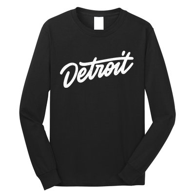 Detroit Hand Written Script Logo Long Sleeve Shirt