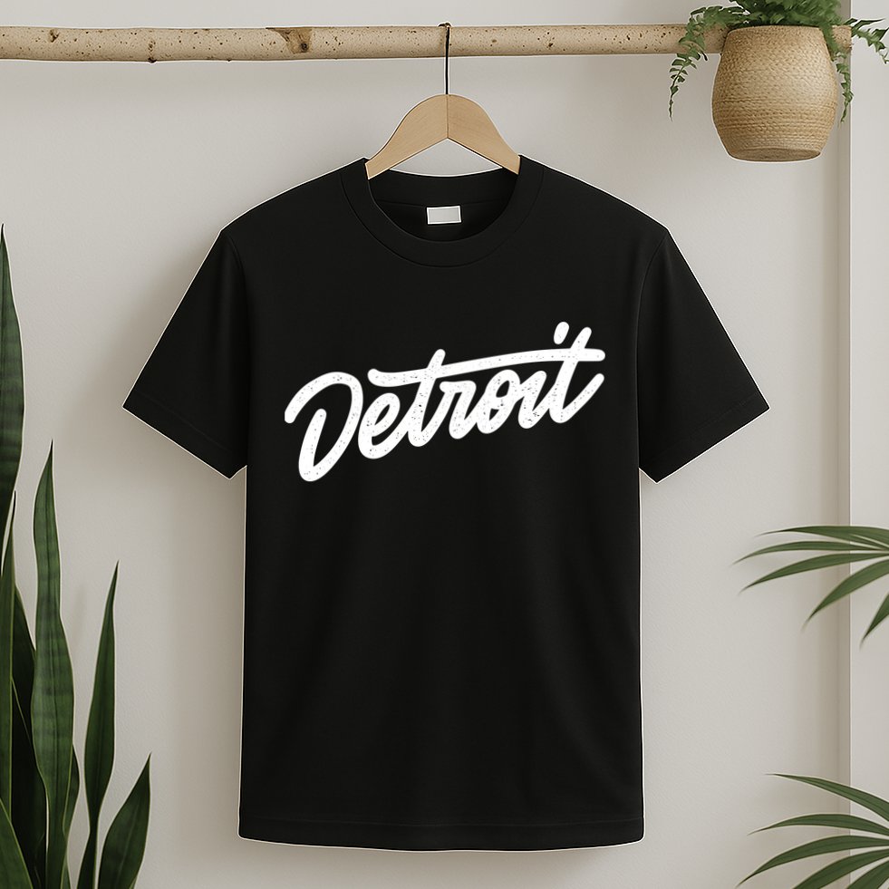 Detroit Hand Written Script Logo T-Shirt