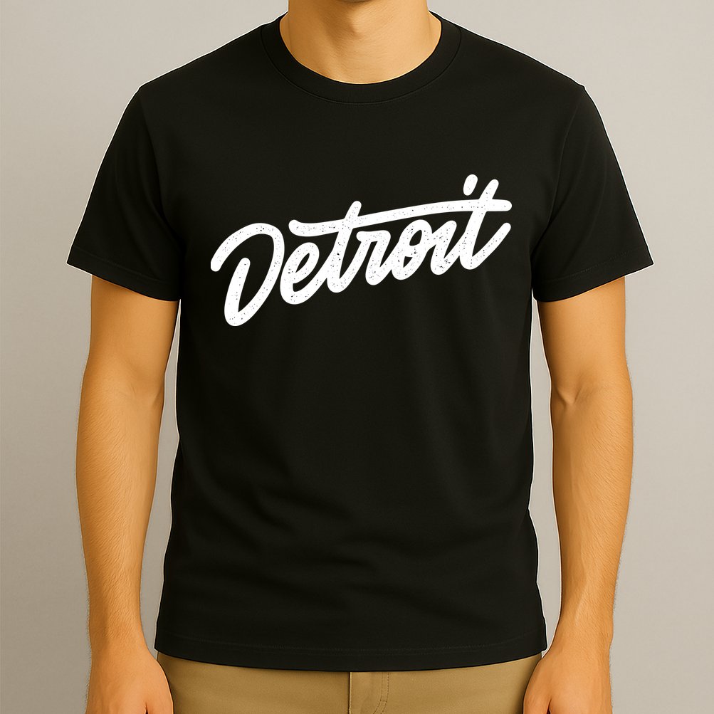Detroit Hand Written Script Logo T-Shirt