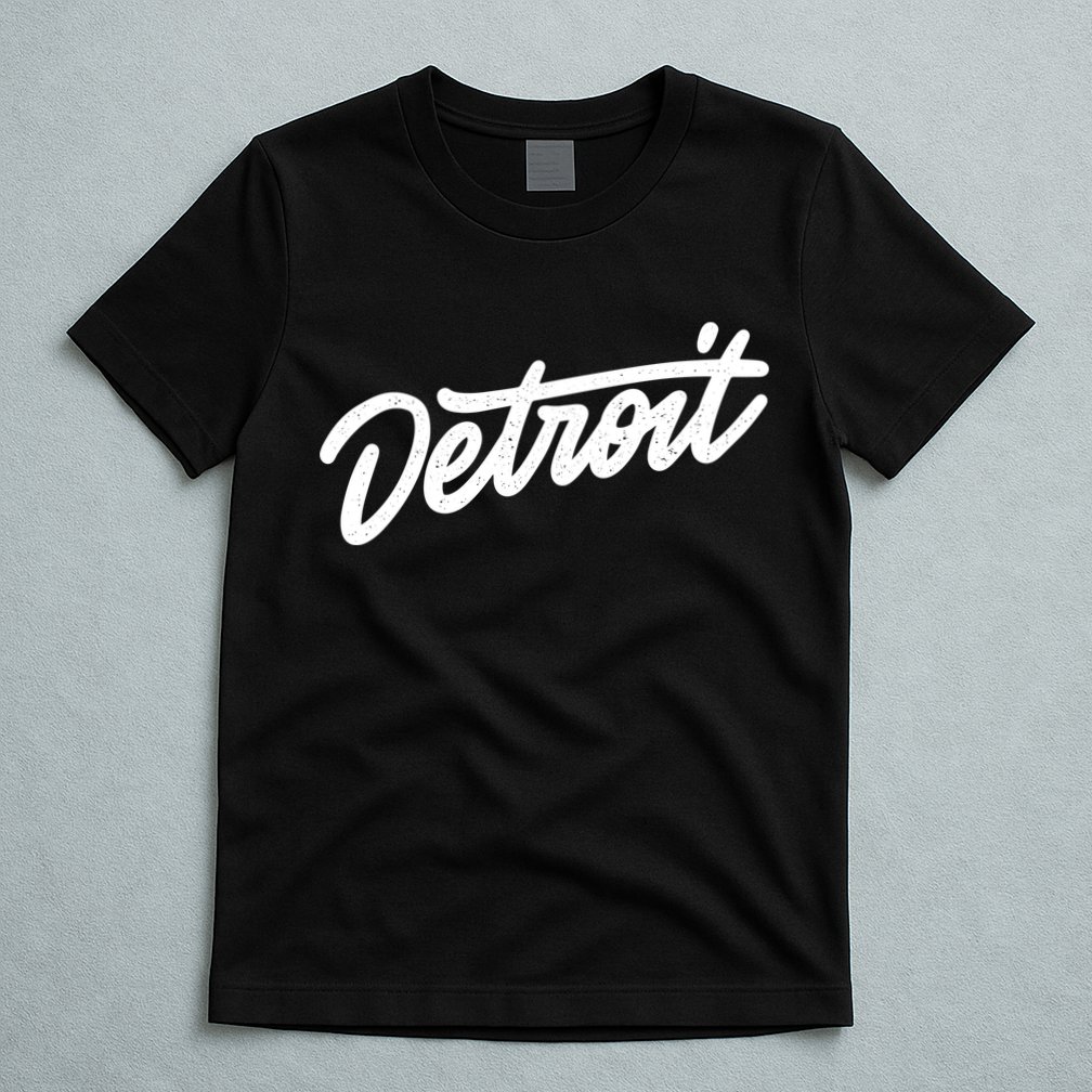 Detroit Hand Written Script Logo T-Shirt