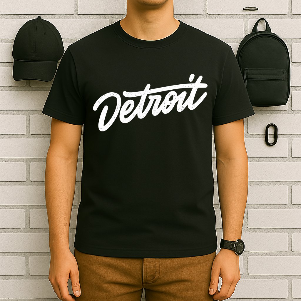 Detroit Hand Written Script Logo T-Shirt