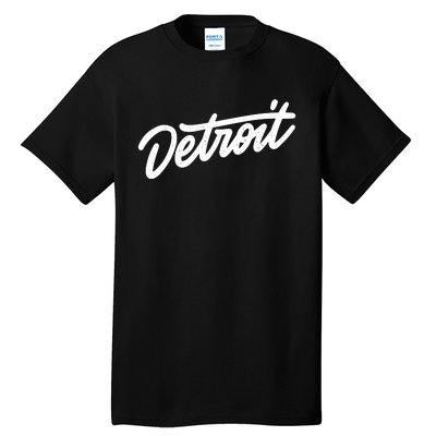 Detroit Hand Written Script Logo Tall T-Shirt