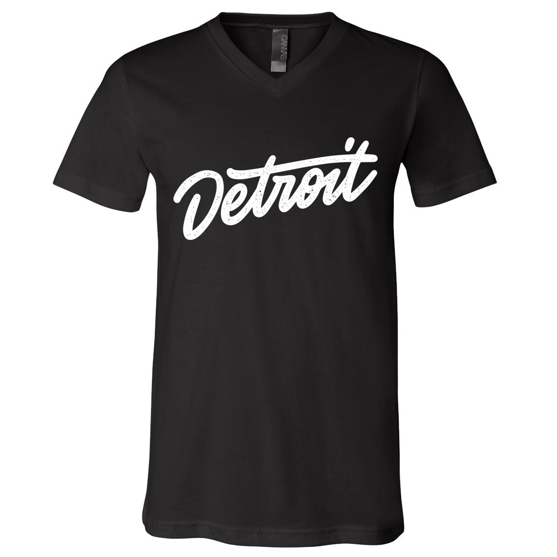 Detroit Hand Written Script Logo V-Neck T-Shirt