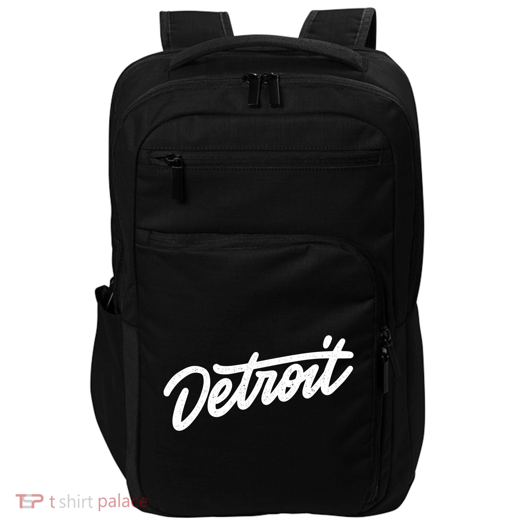 Detroit Hand Written Script Logo Impact Tech Backpack