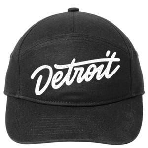 Detroit Hand Written Script Logo 7-Panel Snapback Hat