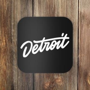 Detroit Hand Written Script Logo Coaster