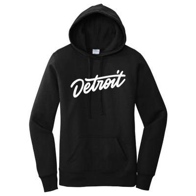 Detroit Hand Written Script Logo Women's Pullover Hoodie