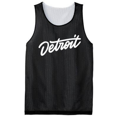 Detroit Hand Written Script Logo Mesh Reversible Basketball Jersey Tank