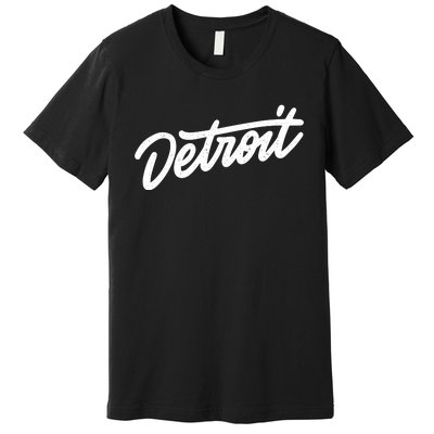 Detroit Hand Written Script Logo Premium T-Shirt