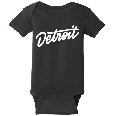 Detroit Hand Written Script Logo Baby Bodysuit