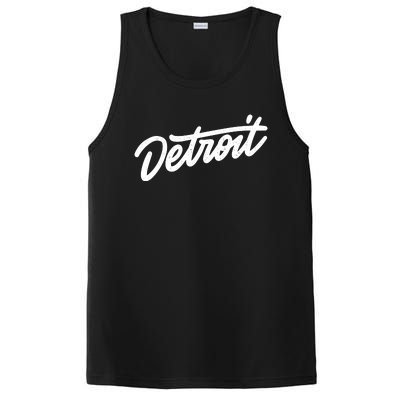 Detroit Hand Written Script Logo PosiCharge Competitor Tank