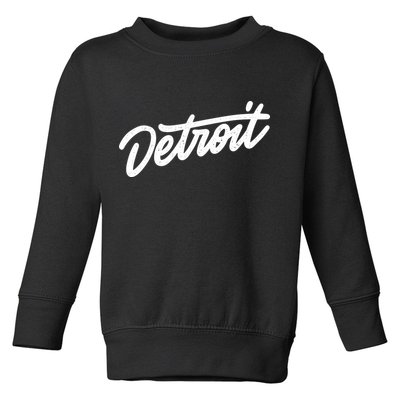 Detroit Hand Written Script Logo Toddler Sweatshirt