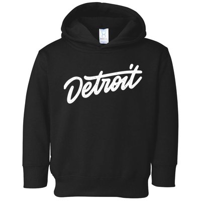 Detroit Hand Written Script Logo Toddler Hoodie