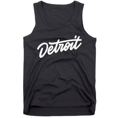 Detroit Hand Written Script Logo Tank Top