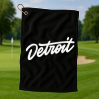 Detroit Hand Written Script Logo Golf Towel