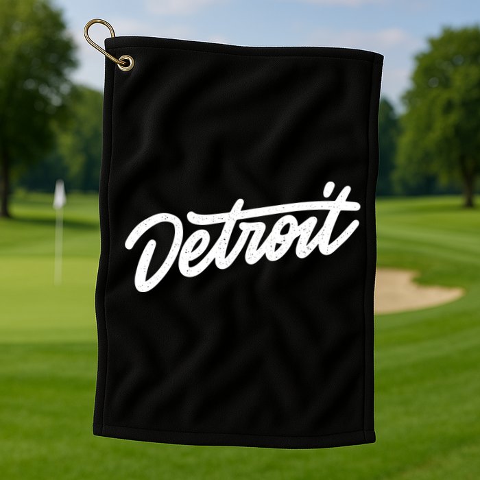 Detroit Hand Written Script Logo Golf Towel