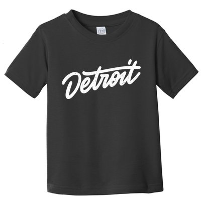 Detroit Hand Written Script Logo Toddler T-Shirt