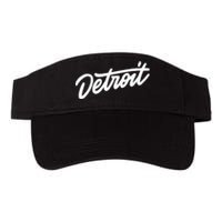 Detroit Hand Written Script Logo Valucap Bio-Washed Visor